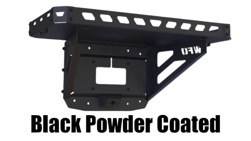WFO Concepts - 2018+ Jeep JL Tailgate Ice Chest Rack With License Plate Mount - Black