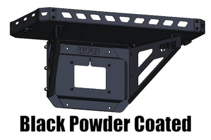 WFO Concepts - Jeep JK Tailgate Ice Chest Rack With License Plate Mount And Light Kit - Black